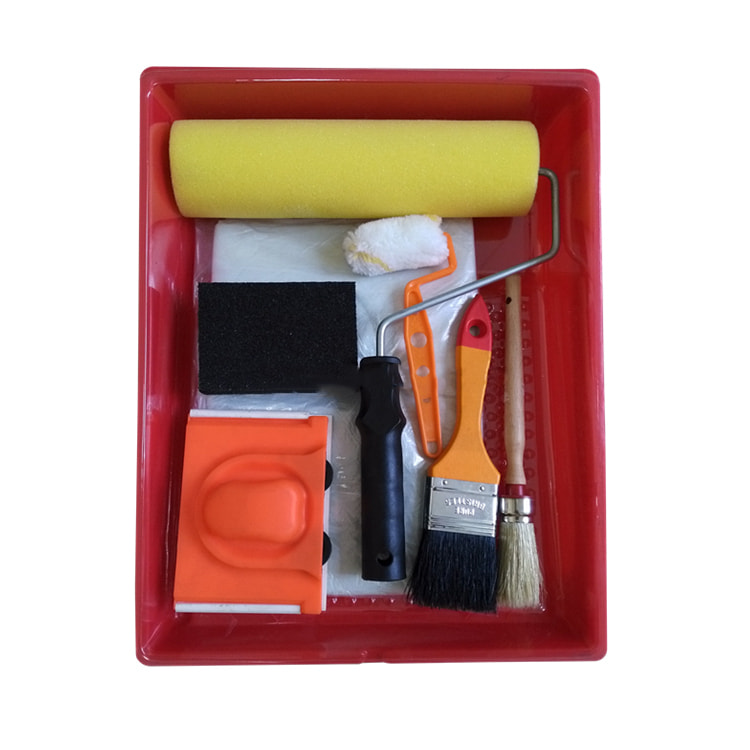 Sanfine Paint Tray Kit 11-teiliges Premium All Paints Farbroller-Set mit Schaumstoff-Schleifklotz